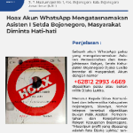 Hoax Akun WhatsApp Mengatasnamakan Asisten I Setda Bojonegoro, Masyarakat Diminta Hati-hati