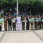 Pj Bupati Adriyanto Hadiri Upacara HUT Ke-79 TNI Di Alun-alun Bojonegoro