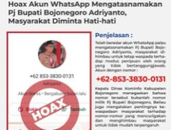 Beredar Akun WhatsApp Palsu Mengatasnamakan Pj Bupati Bojonegoro, Warga Diminta Waspada